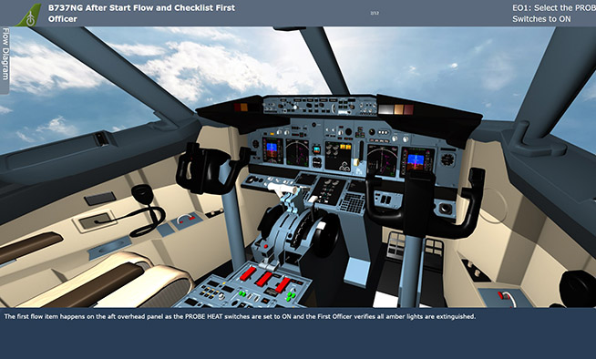 B737NG Cockpit Procedures course example