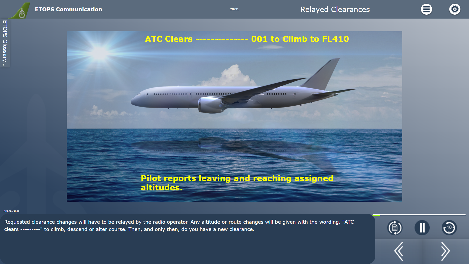 ETOPS - relayed clearances