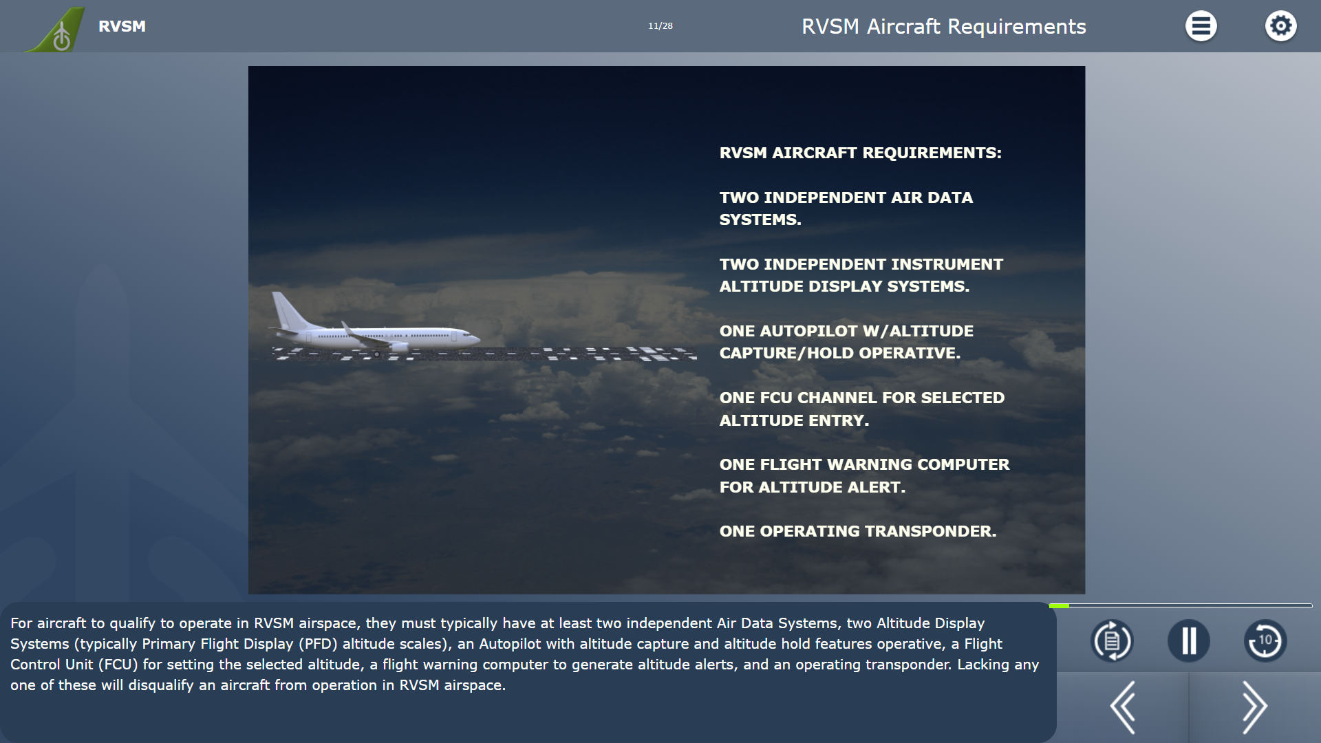 rsvm - aircraft requirements
