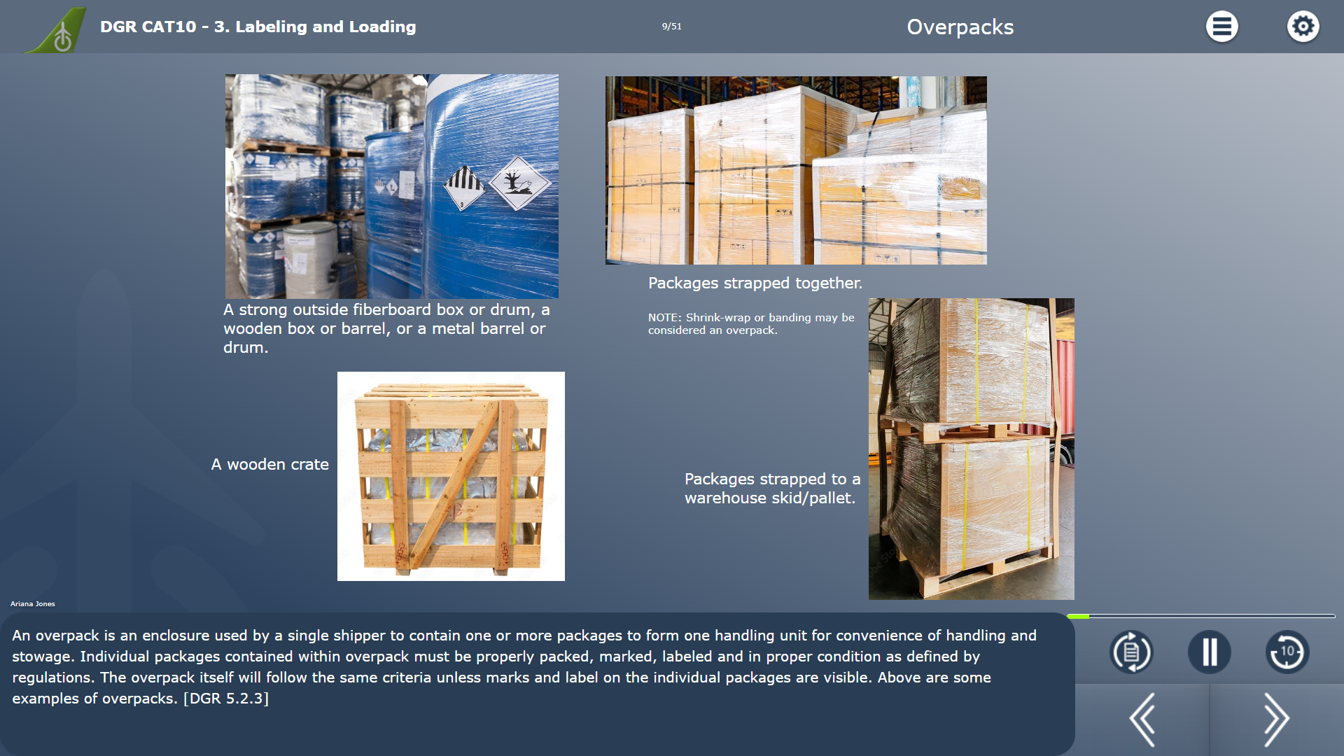 DGR CAT 10 Course example