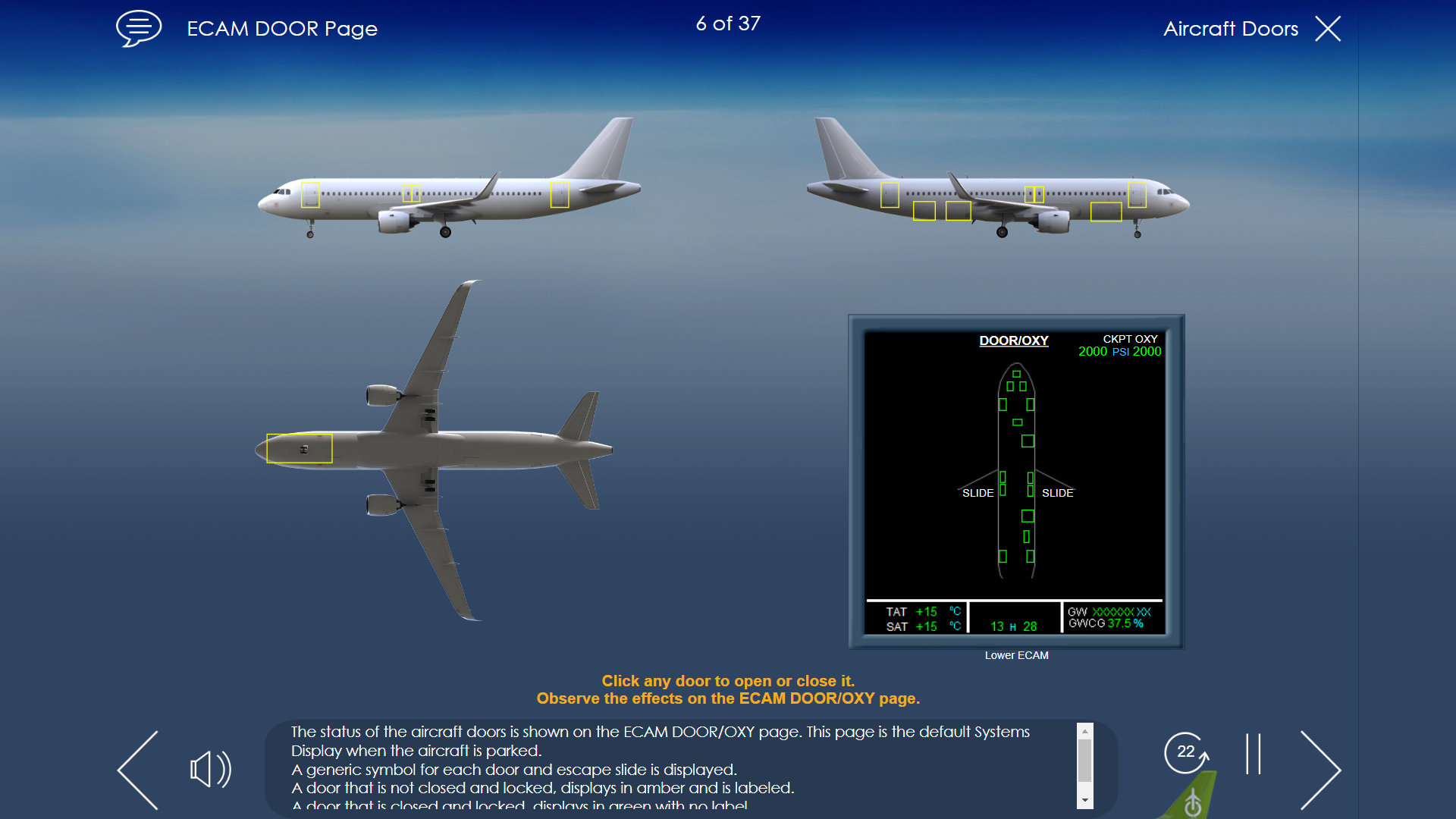A320neo - ECAM Door Page
